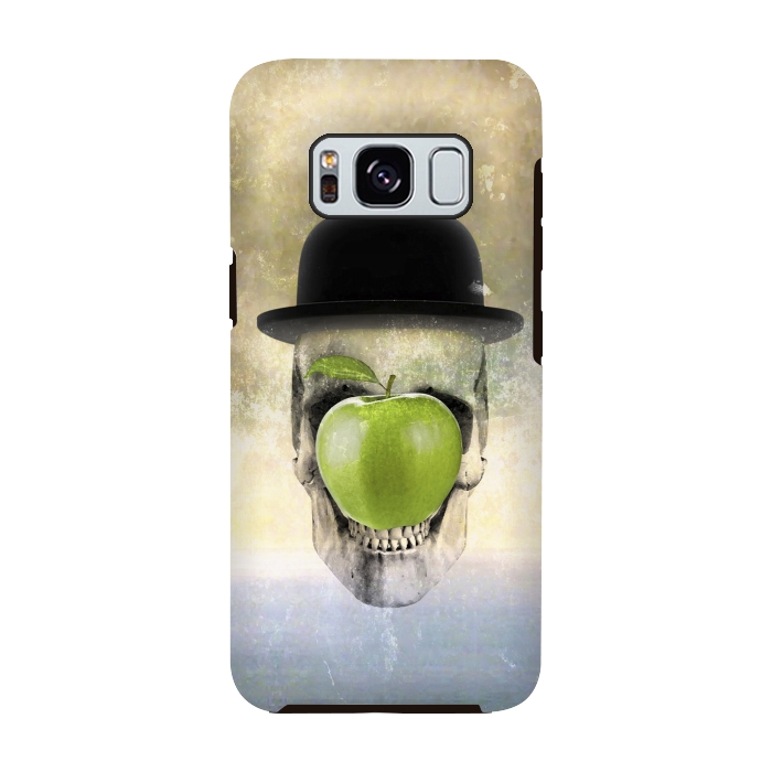 Galaxy S8 StrongFit Magritte Skull by Sebastian Parra