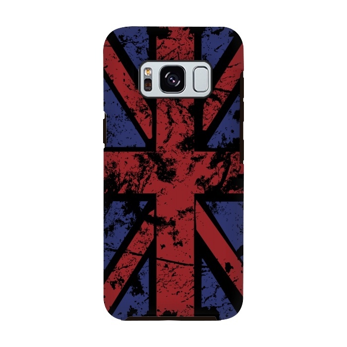 Galaxy S8 StrongFit Grunge UK Flag Black by Sitchko