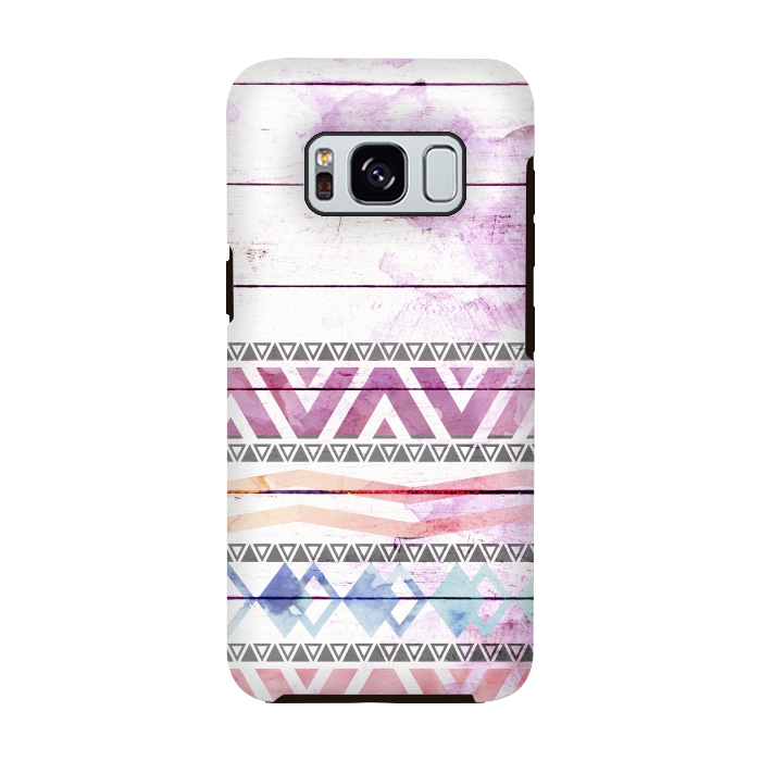 Galaxy S8 StrongFit Aztec Wood Watercolor by Girly Trend