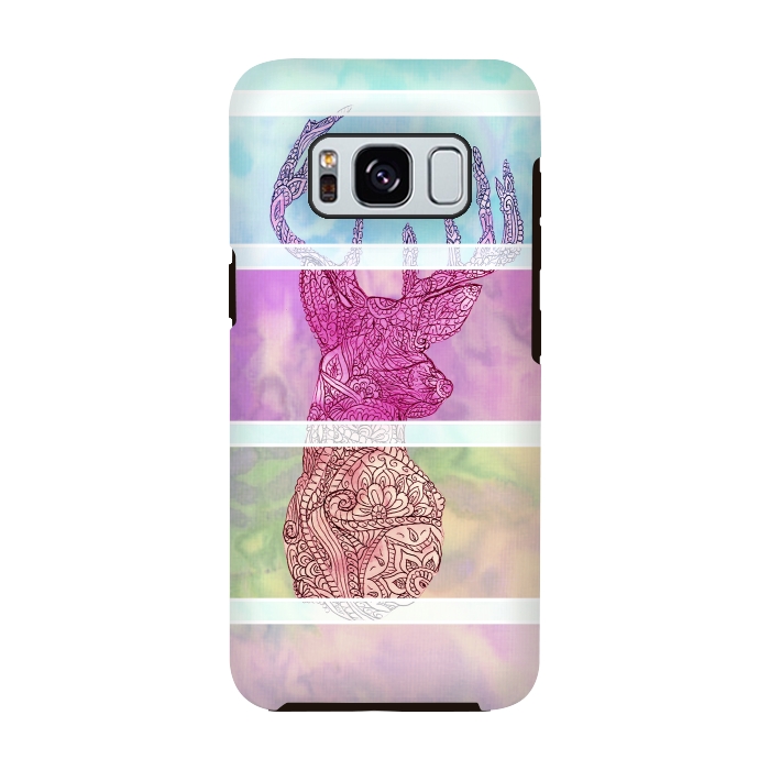 Galaxy S8 StrongFit Deer Vintage Stripes Paisley Photo by Girly Trend