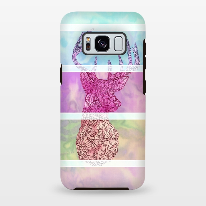 Galaxy S8 plus StrongFit Deer Vintage Stripes Paisley Photo by Girly Trend