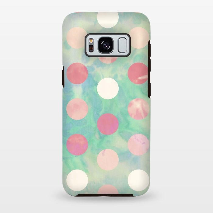 Galaxy S8 plus StrongFit Polka Dots Watercolor Front by Girly Trend