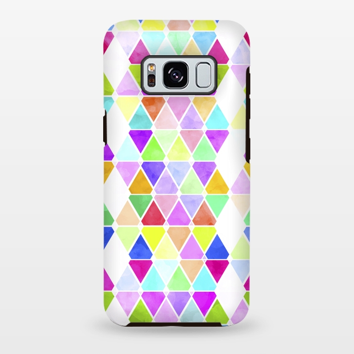 Galaxy S8 plus StrongFit Watercolor Abstract Pastel Triangles by Girly Trend