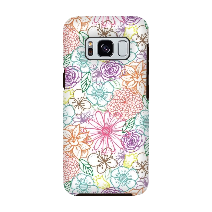 Galaxy S8 StrongFit Bright Floral by TracyLucy Designs