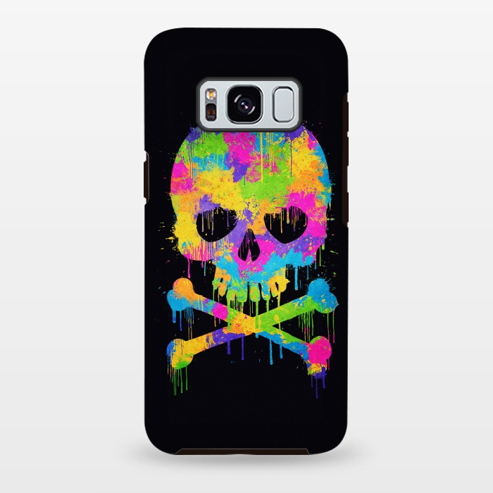 Galaxy S8 plus StrongFit Grafitti Watercolor Skull by Philipp Rietz