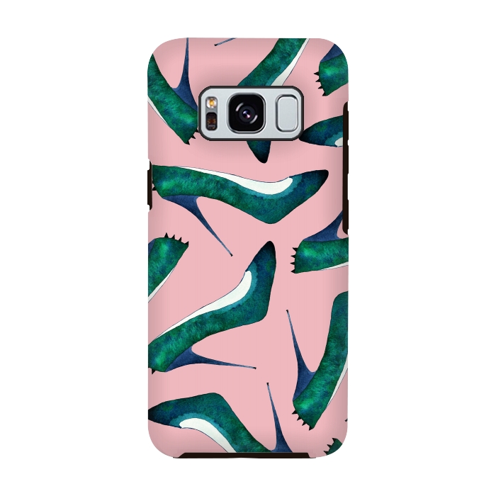 Galaxy S8 StrongFit Green With Envy Pink by Amaya Brydon