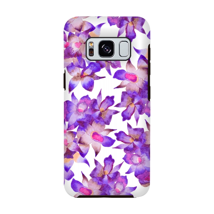 Galaxy S8 StrongFit Vintage Floral Violet by Amaya Brydon