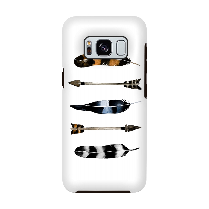 Galaxy S8 StrongFit Flint & Feathers by Amaya Brydon