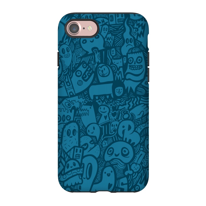 iPhone 7 StrongFit Blue Doodle by Wotto