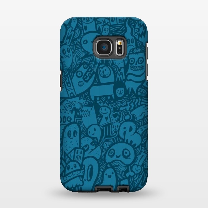 Galaxy S7 EDGE StrongFit Blue Doodle by Wotto