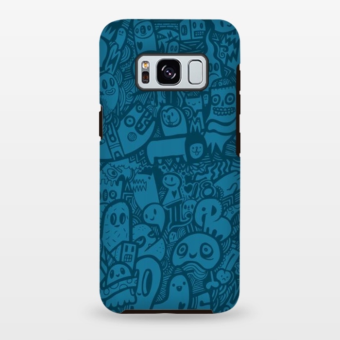 Galaxy S8 plus StrongFit Blue Doodle by Wotto
