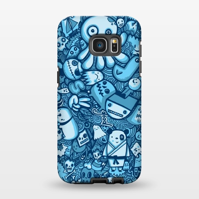 Galaxy S7 EDGE StrongFit Raindrops and Doodles by Wotto
