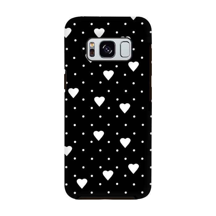 Galaxy S8 StrongFit Pin Point Hearts White by Project M