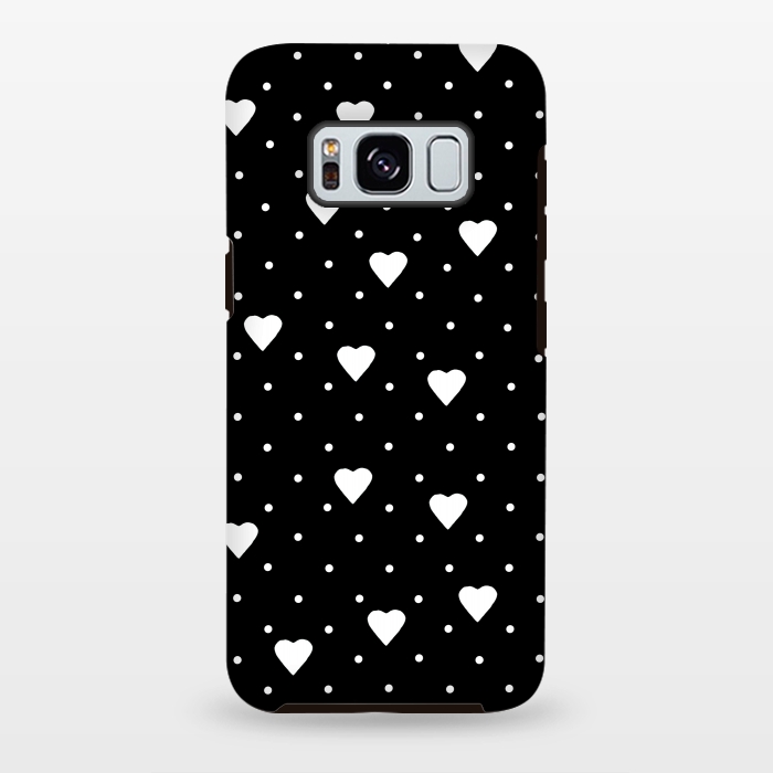 Galaxy S8 plus StrongFit Pin Point Hearts White by Project M