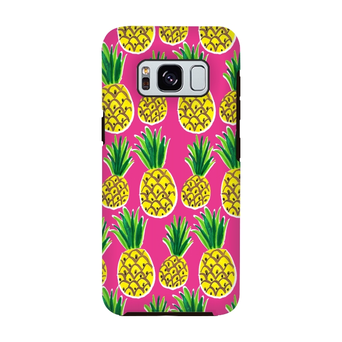 Galaxy S8 StrongFit Painted pineapples by Laura Grant