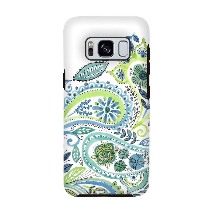 Galaxy S8 StrongFit Watercolour Paisley by Laura Grant