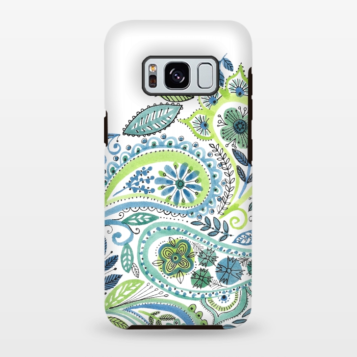 Galaxy S8 plus StrongFit Watercolour Paisley by Laura Grant