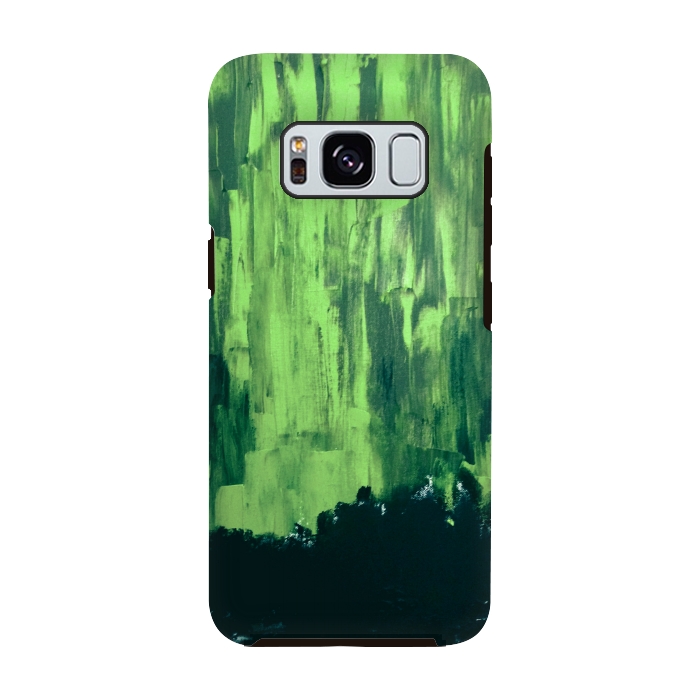 Galaxy S8 StrongFit Lime Green Northern Lights by ANoelleJay