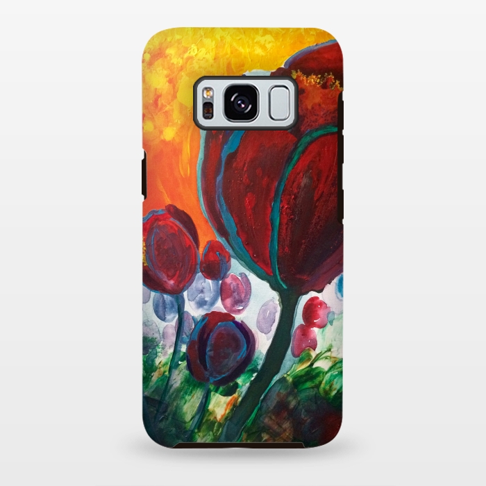 Galaxy S8 plus StrongFit Blue High Tulips on Fire by ANoelleJay