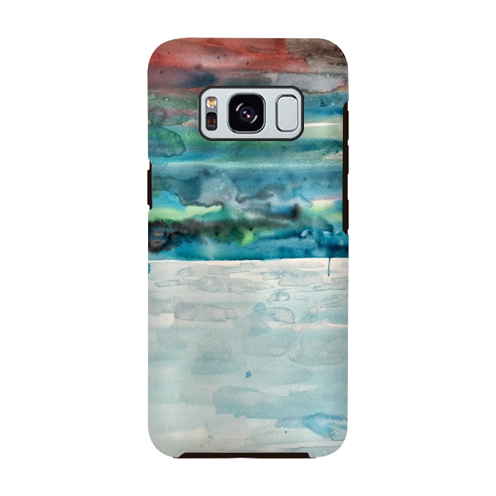 Galaxy S8 StrongFit Miami Beach Watercolor #5 by ANoelleJay