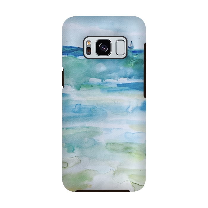 Galaxy S8 StrongFit Miami Beach Watercolor #7 by ANoelleJay