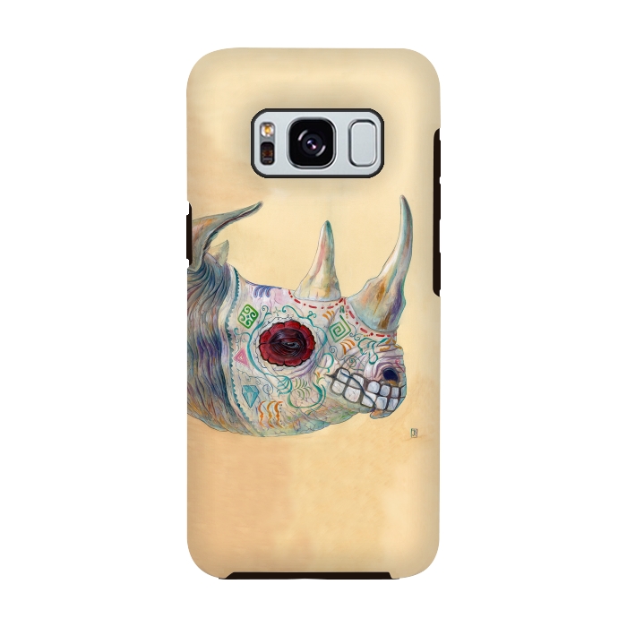 Galaxy S8 StrongFit Day of the Dead Rhino by Brandon Keehner