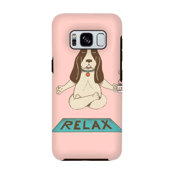 Galaxy S8 StrongFit Dog Relax Rose by Coffee Man