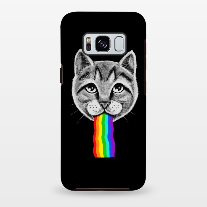 Galaxy S8 plus StrongFit Cat rainbow by Coffee Man