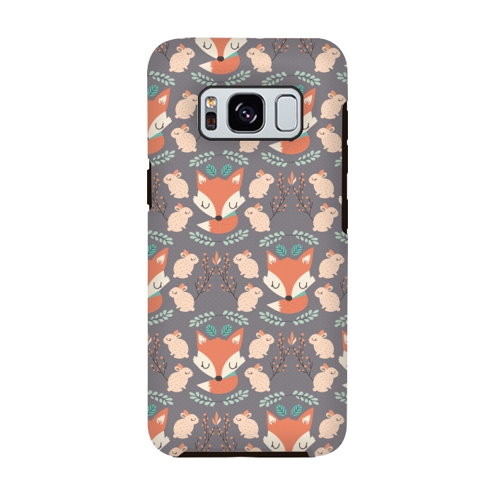 Galaxy S8 StrongFit Foxes and bunnies by Maria Jose Da Luz
