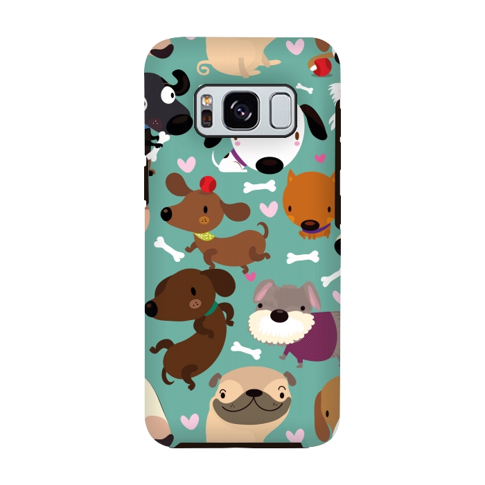 Galaxy S8 StrongFit Happy dogs by Maria Jose Da Luz