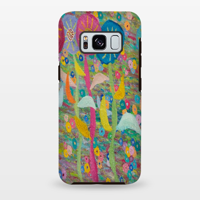 Galaxy S8 plus StrongFit Happy Flowers by Helen Joynson