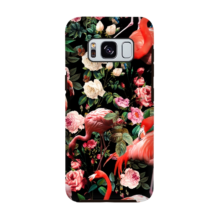 Galaxy S8 StrongFit Floral and Flemingo Pattern by Burcu Korkmazyurek