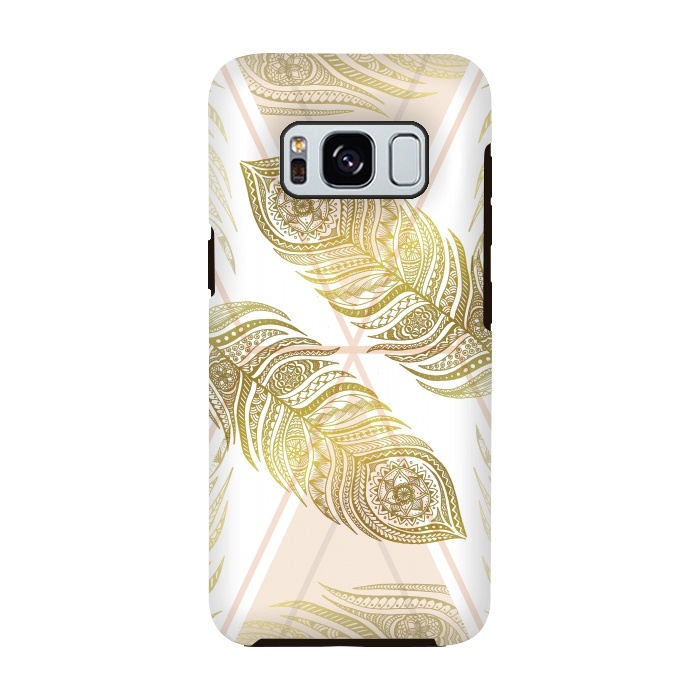 Galaxy S8 StrongFit Gold Feathers by Barlena
