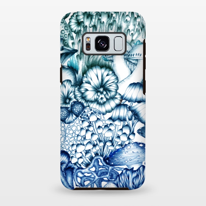 Galaxy S8 plus StrongFit A Medley of Mushrooms in Blue by ECMazur 