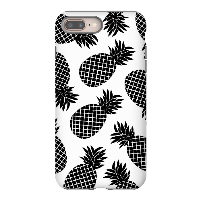 iPhone 7 plus StrongFit Pineapple In Black  by Amaya Brydon