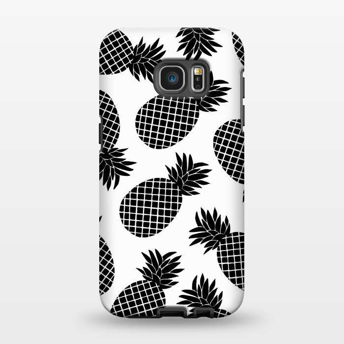 Galaxy S7 EDGE StrongFit Pineapple In Black  by Amaya Brydon