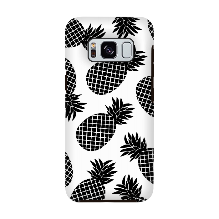 Galaxy S8 StrongFit Pineapple In Black  by Amaya Brydon