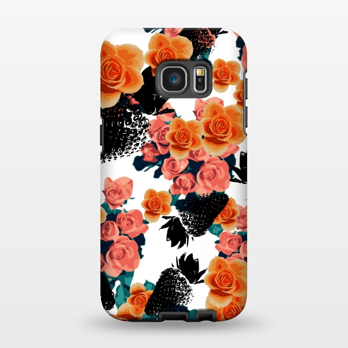 Galaxy S7 EDGE StrongFit Strawberries + Flowers by Zala Farah