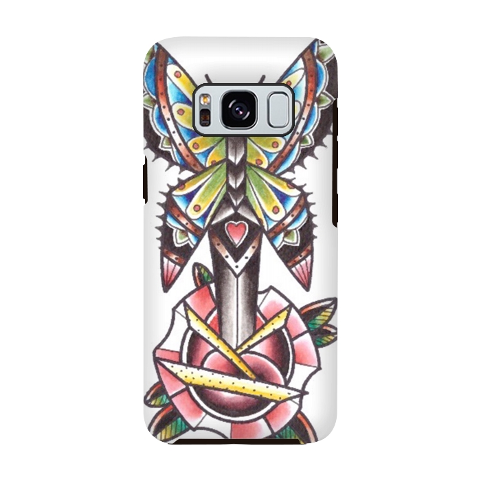 Galaxy S8 StrongFit Butterfly dagger rose by Evaldas Gulbinas 