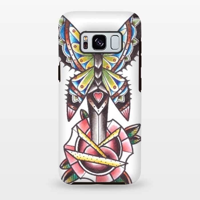 Galaxy S8 plus StrongFit Butterfly dagger rose by Evaldas Gulbinas 