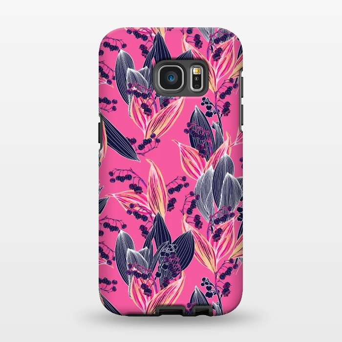 Galaxy S7 EDGE StrongFit Acidic Floral by Victoria Krupp-Rombalski