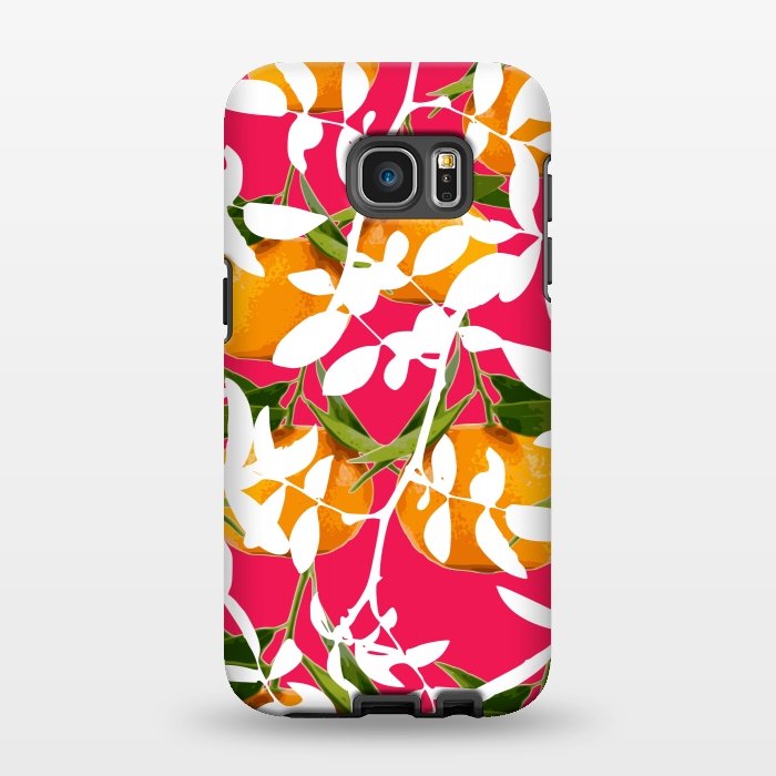 Galaxy S7 EDGE StrongFit Hiding Mandarins (Pink) by Zala Farah