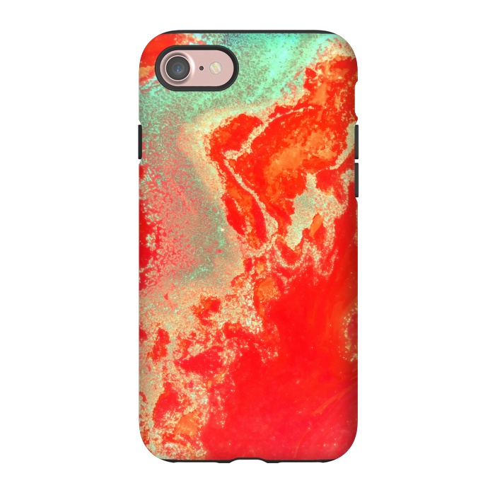 iPhone 7 StrongFit Sea Green and Coral by Uma Prabhakar Gokhale