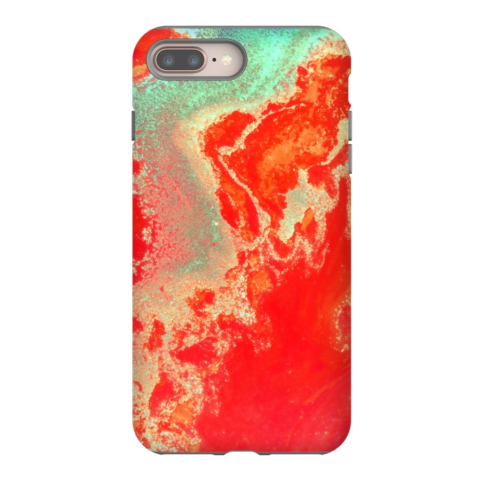 iPhone 7 plus StrongFit Sea Green and Coral by Uma Prabhakar Gokhale