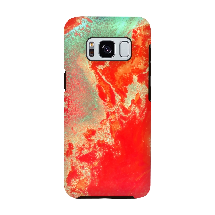 Galaxy S8 StrongFit Sea Green and Coral by Uma Prabhakar Gokhale