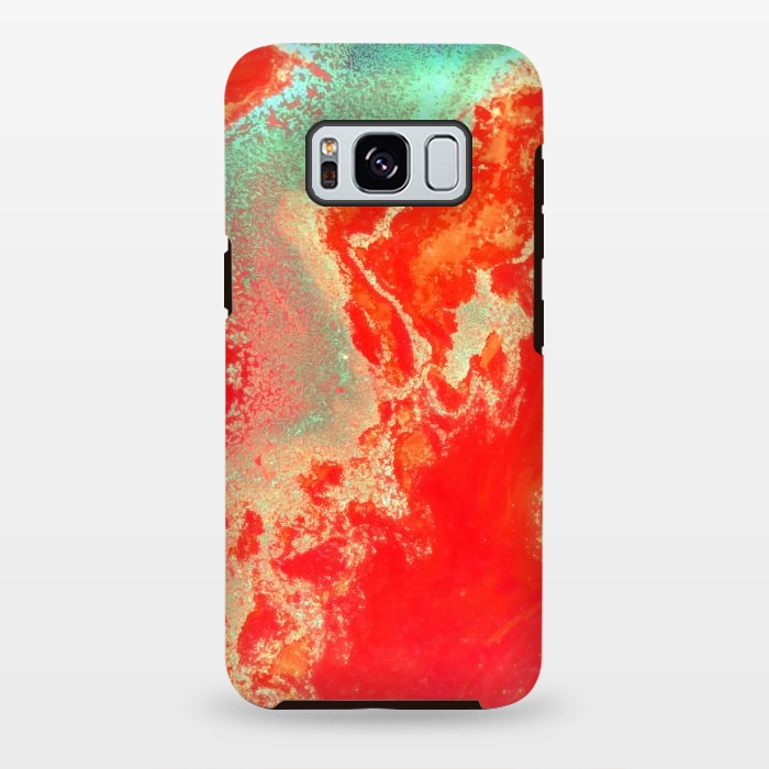 Galaxy S8 plus StrongFit Sea Green and Coral by Uma Prabhakar Gokhale