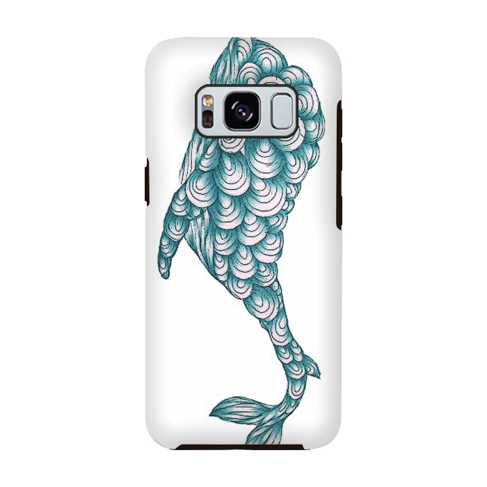 Galaxy S8 StrongFit Turquoise Whale by ECMazur 