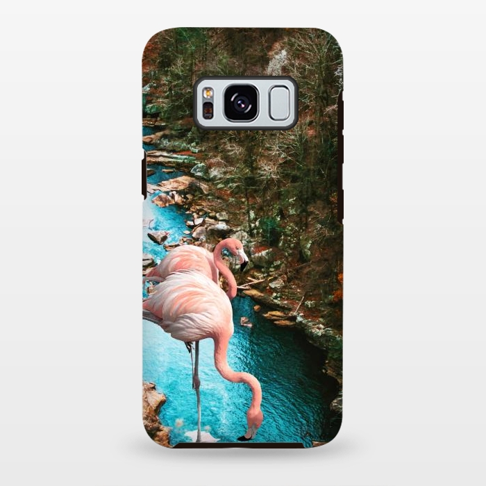 Galaxy S8 plus StrongFit Flamingo Forest by Uma Prabhakar Gokhale