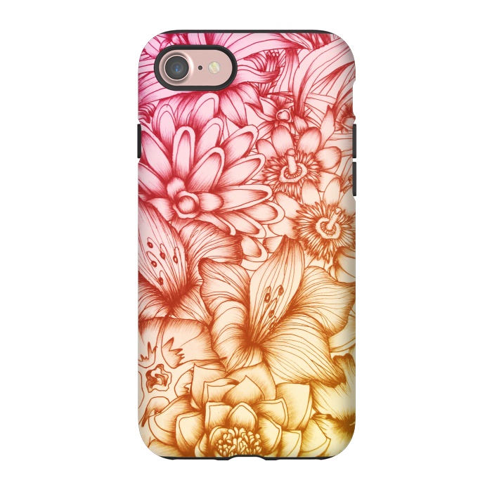 iPhone 7 StrongFit Tropical Flowers by ECMazur 