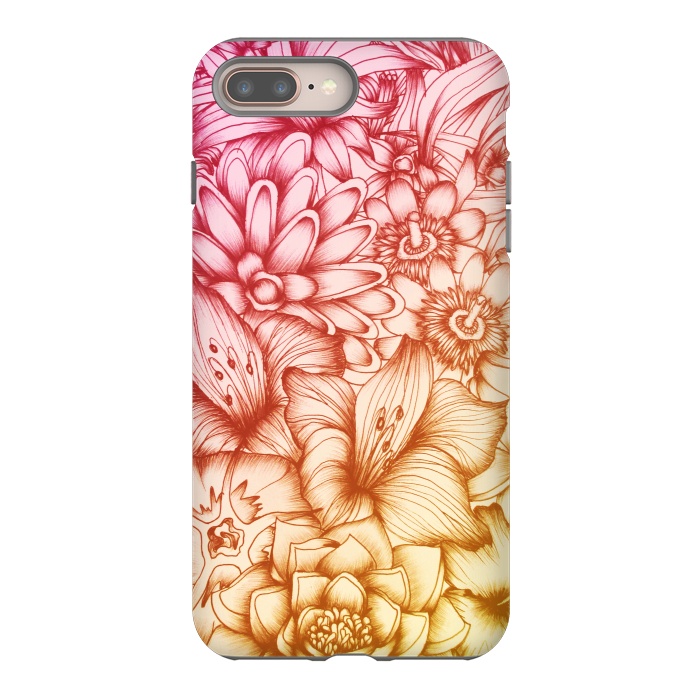 iPhone 7 plus StrongFit Tropical Flowers by ECMazur 